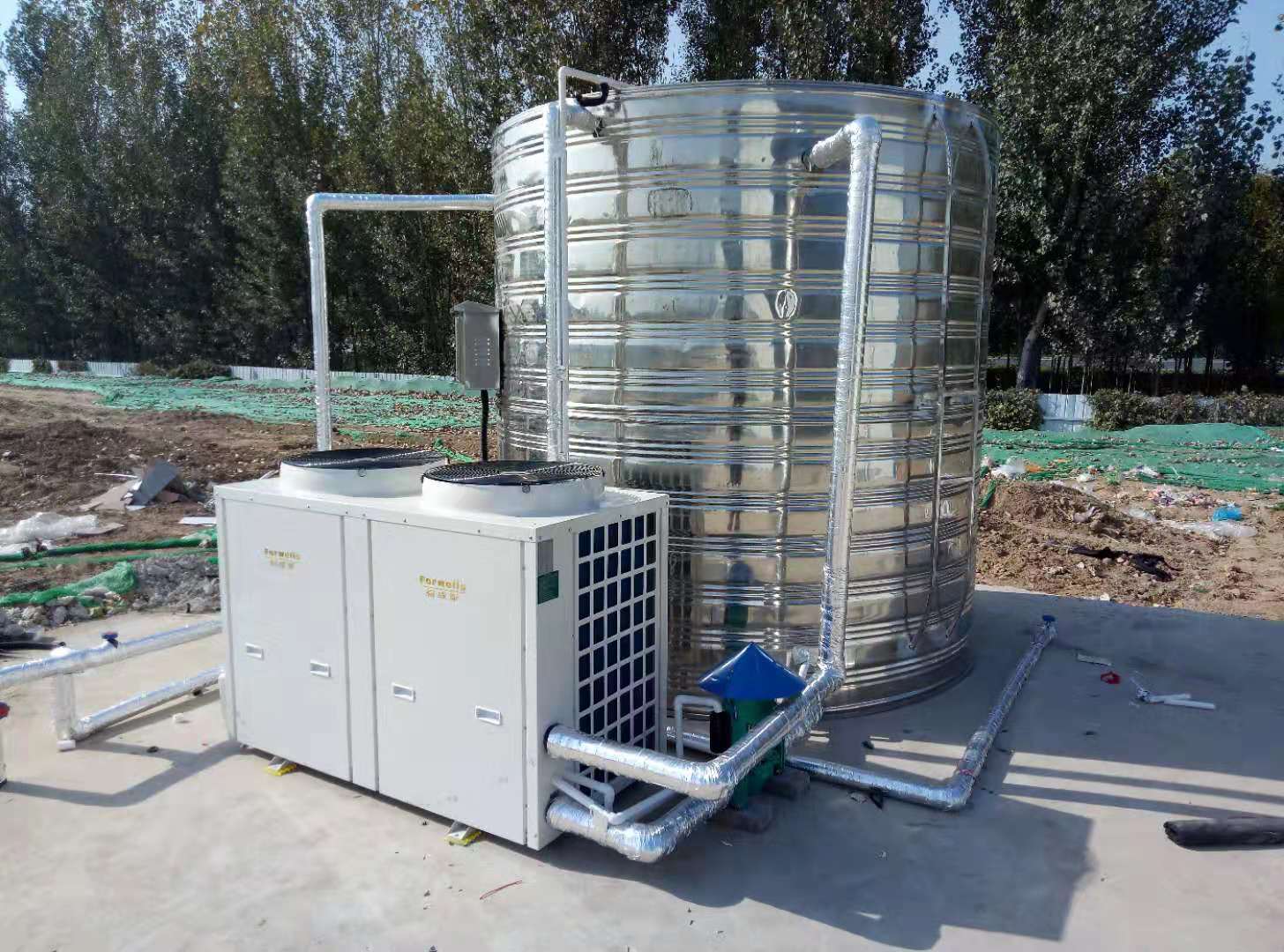 本公司簽約中國建筑**工程局熱水系統，安裝完畢！